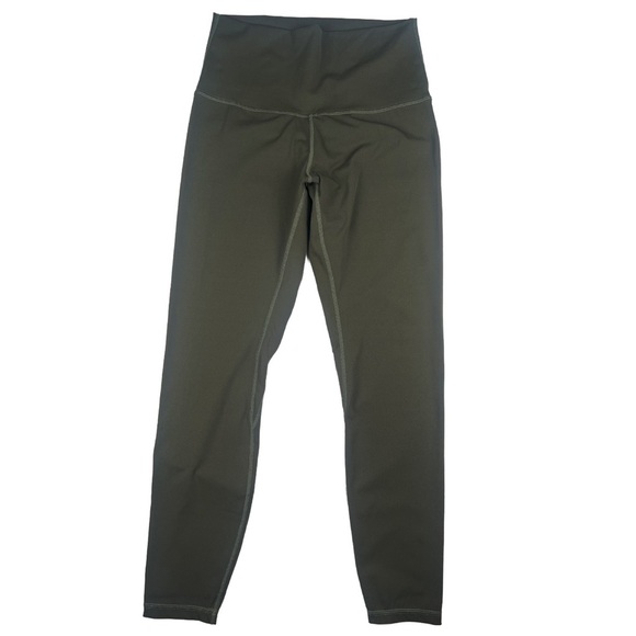 Lululemon Run Crew Tight Nulux Dark Olive Green Obsidian Grey Sage Sz 8 - Picture 1 of 4